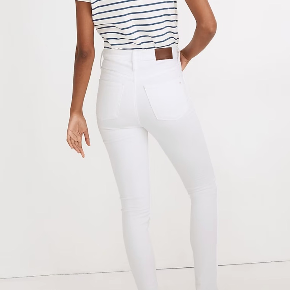 Madewell 10" High-Rise Skinny Jeans in Pure White - Picture 2 of 7